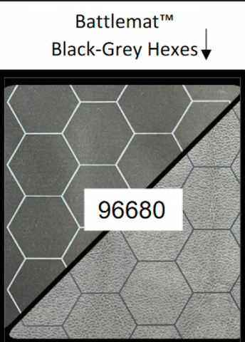 Chessex Battlemat: 1” Reversible Black-Grey Hexes (23½” x 26” Playing Surface)